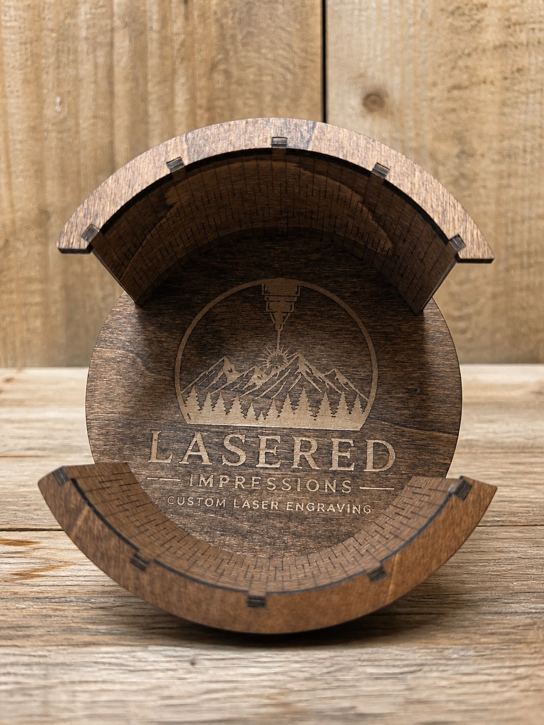 Custom round coaster holder